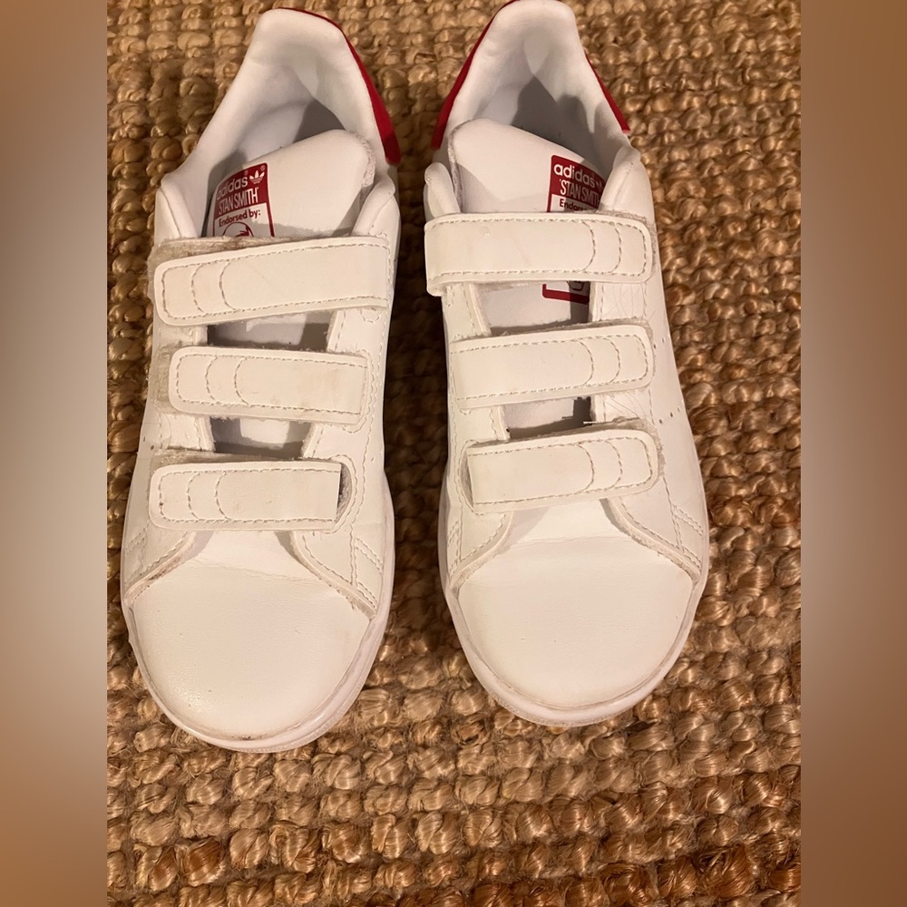 Adidas Kids White and Red Sneakers
